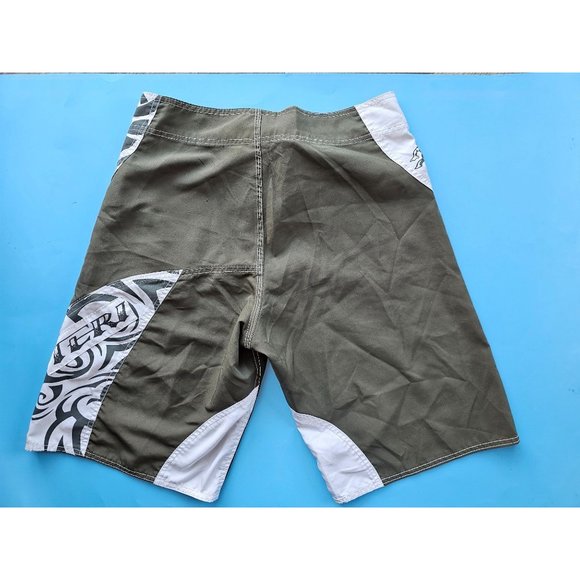 TERI olive green with white accent pieces board shorts Size Med - Picture 8 of 8